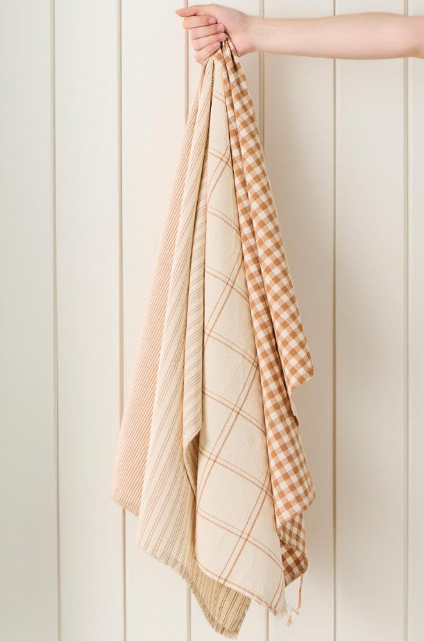 Tea Towel Matilde - Thin rustic brown stripes - 66177-49