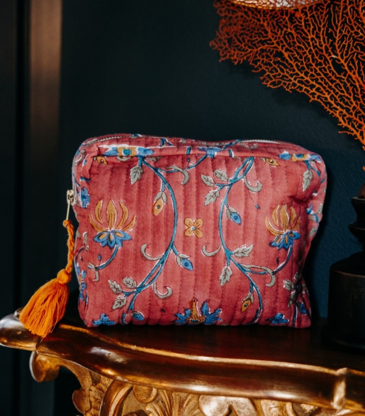 Grande trousse matelassée - Dinty - Rose