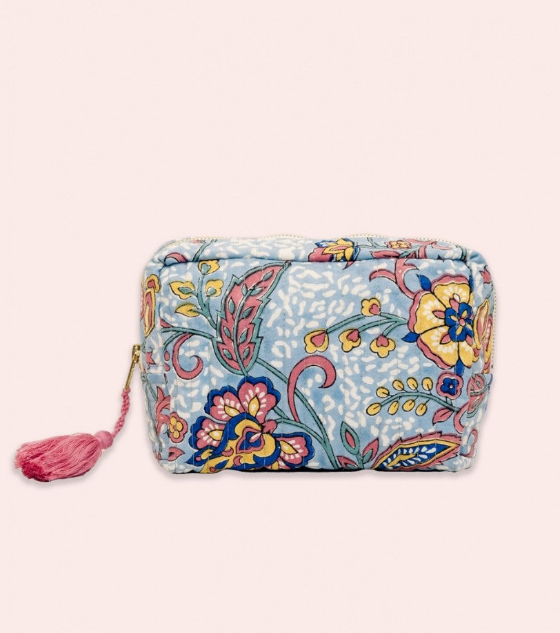 Grande trousse matelassée - Lita - Bleu pâle