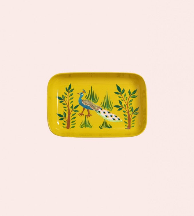 Petit plateau en inox - Paon