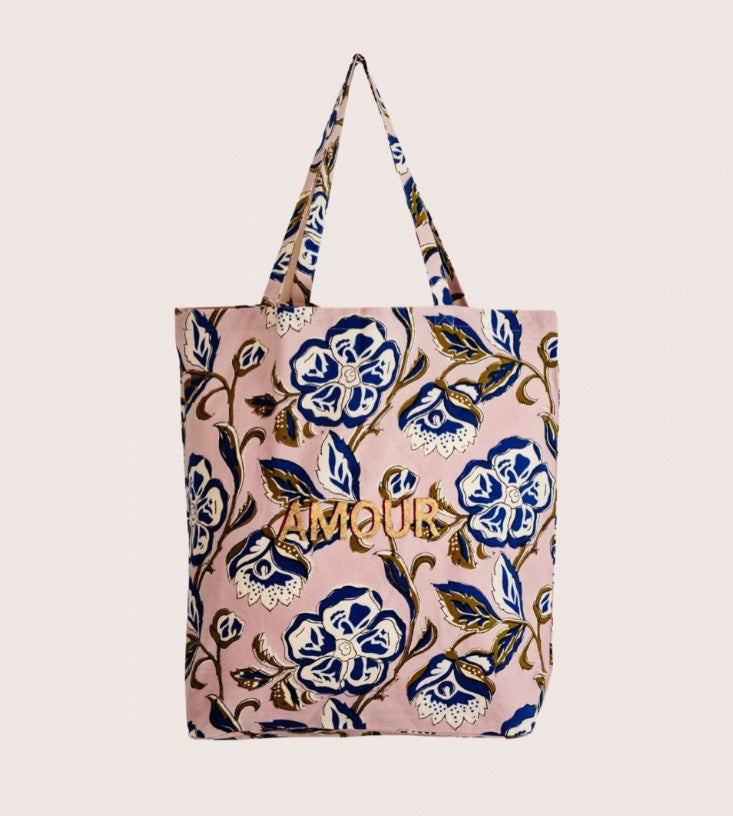 Tote Bag - Bonheur - Loni - Rose pâle