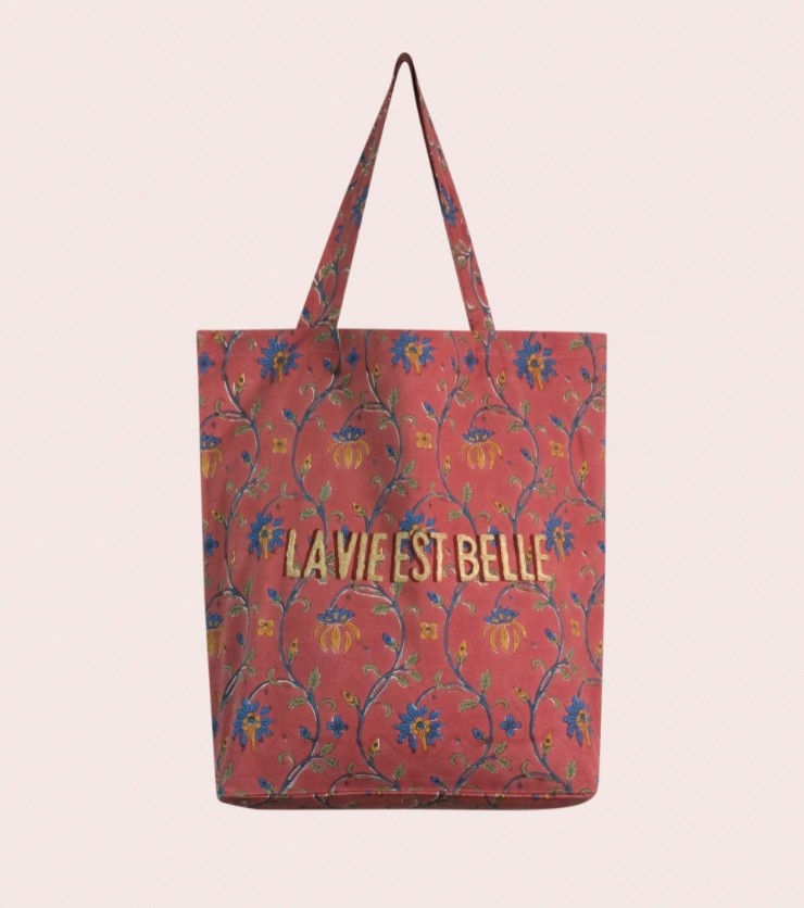 Tote Bag - La Vie Est Belle - Dinty - Rose