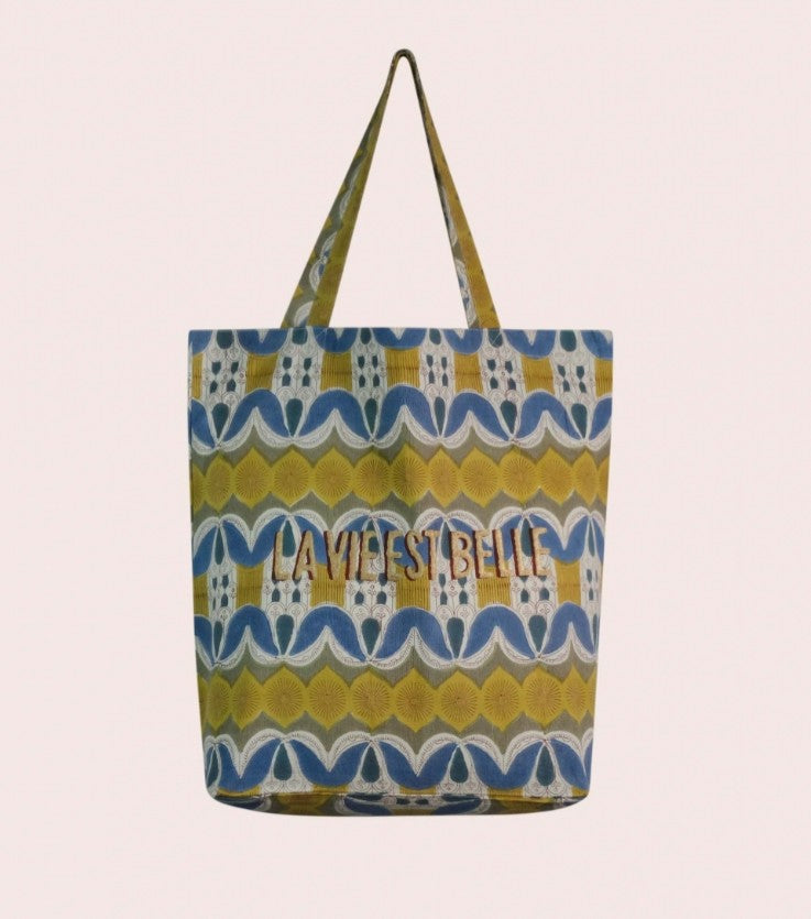 Tote Bag - La Vie Est Belle - Dubi - Moutarde