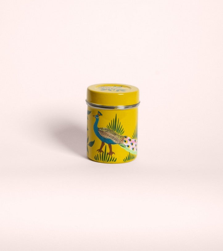 Petite boîte à thé en inox - Paon