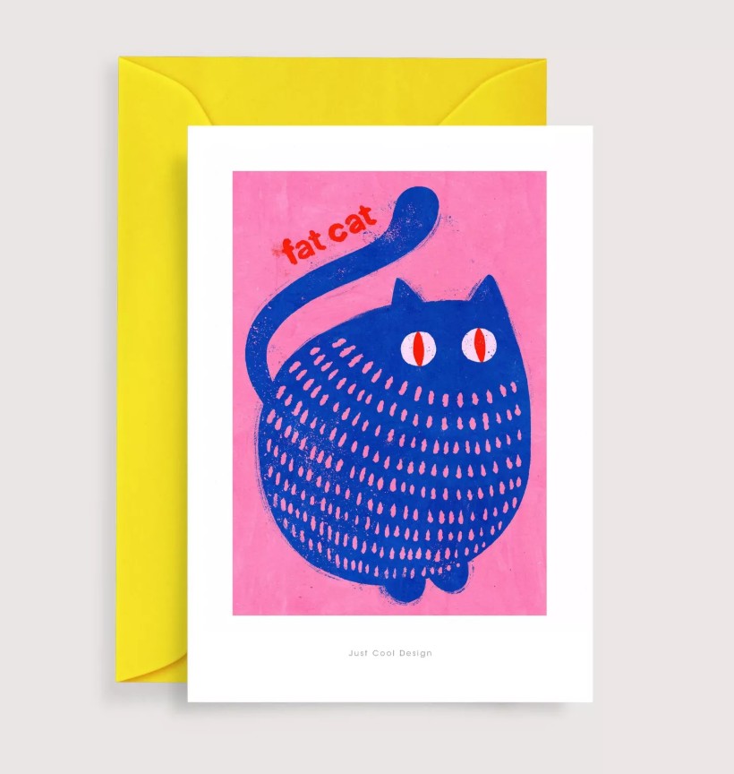 Carte postale avec enveloppe - Fat Cat