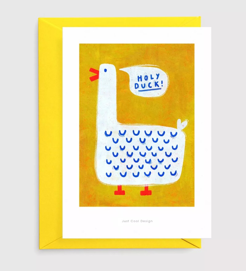 Carte postale avec enveloppe - Holy Duck