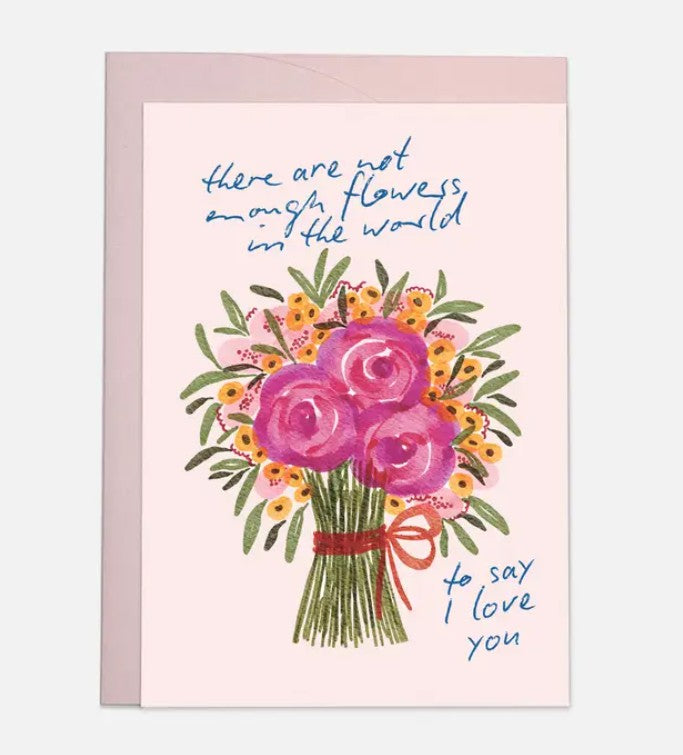 Kaart blanche - carte postale - I Love You Bouquet