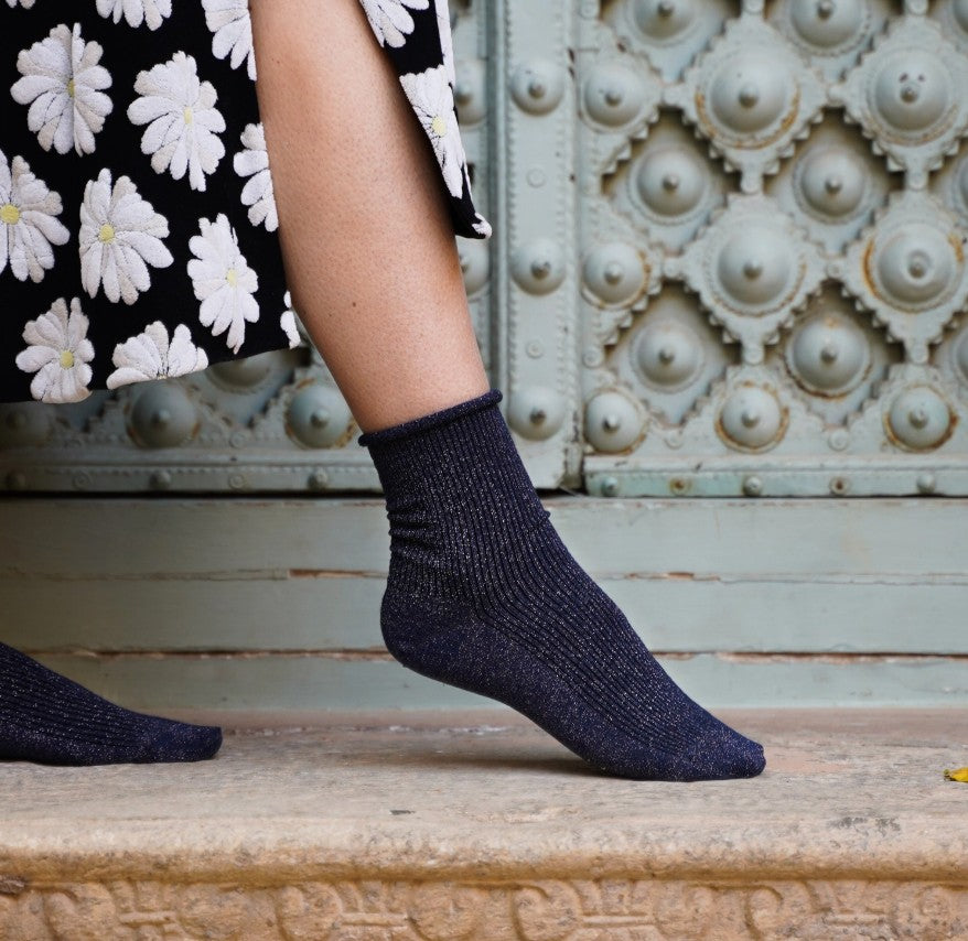 Chaussettes glitter - Bleu