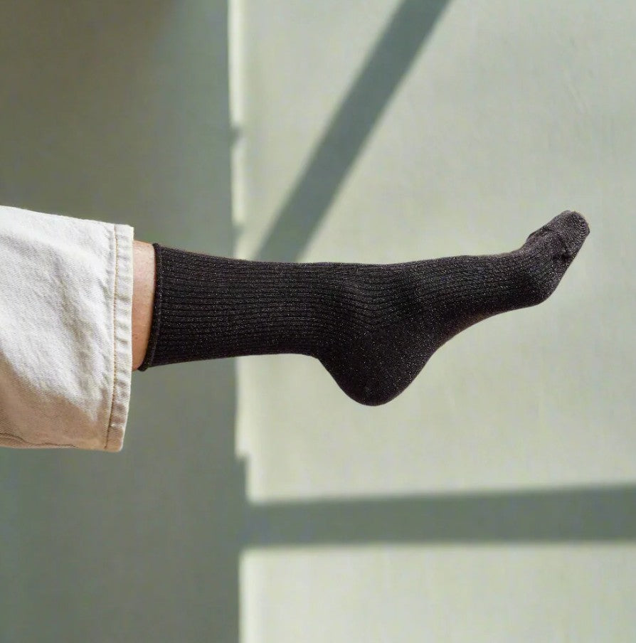 Chaussettes glitter - Chocolat marron