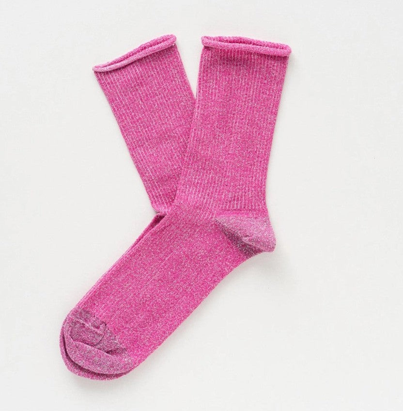 Chaussettes glitter - Fuchsia