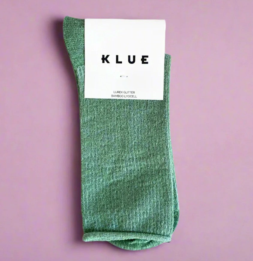 Chaussettes glitter vert menthe