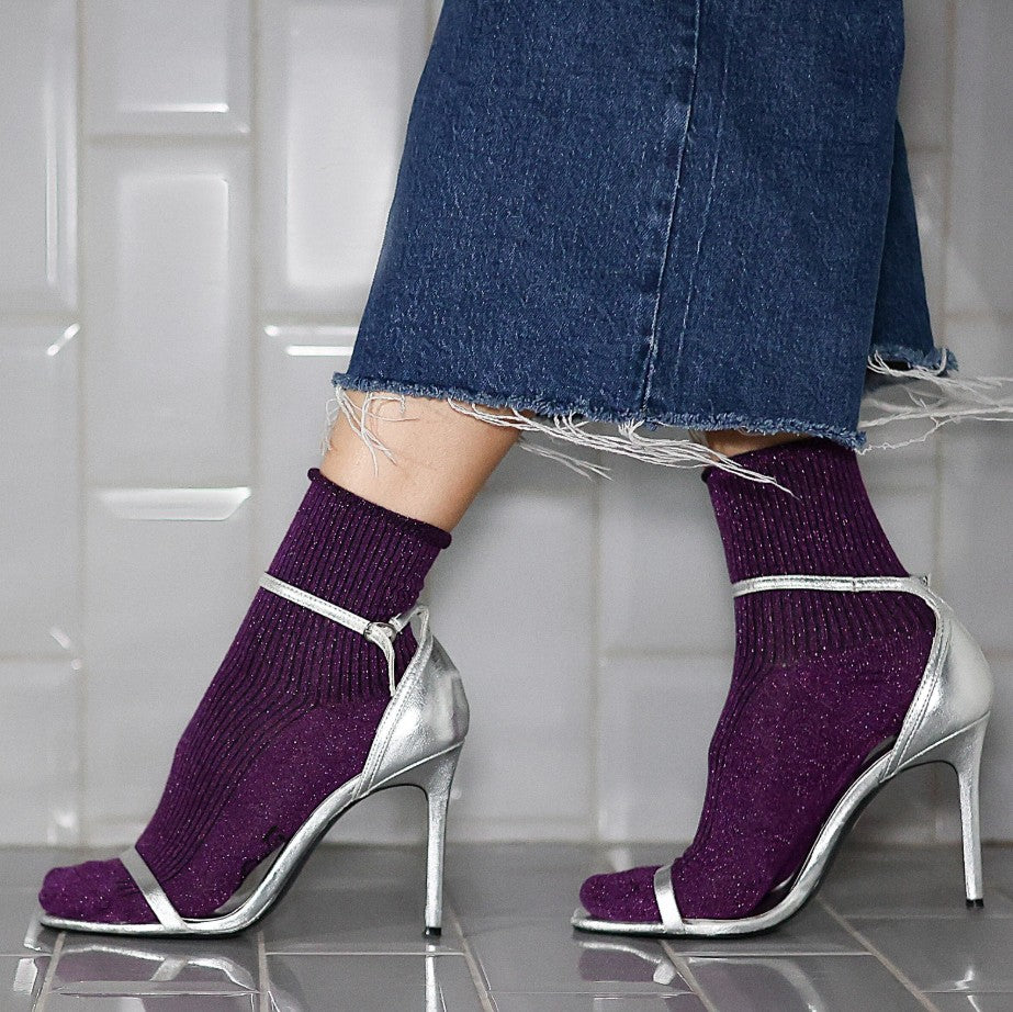 Chaussettes glitter - Violet