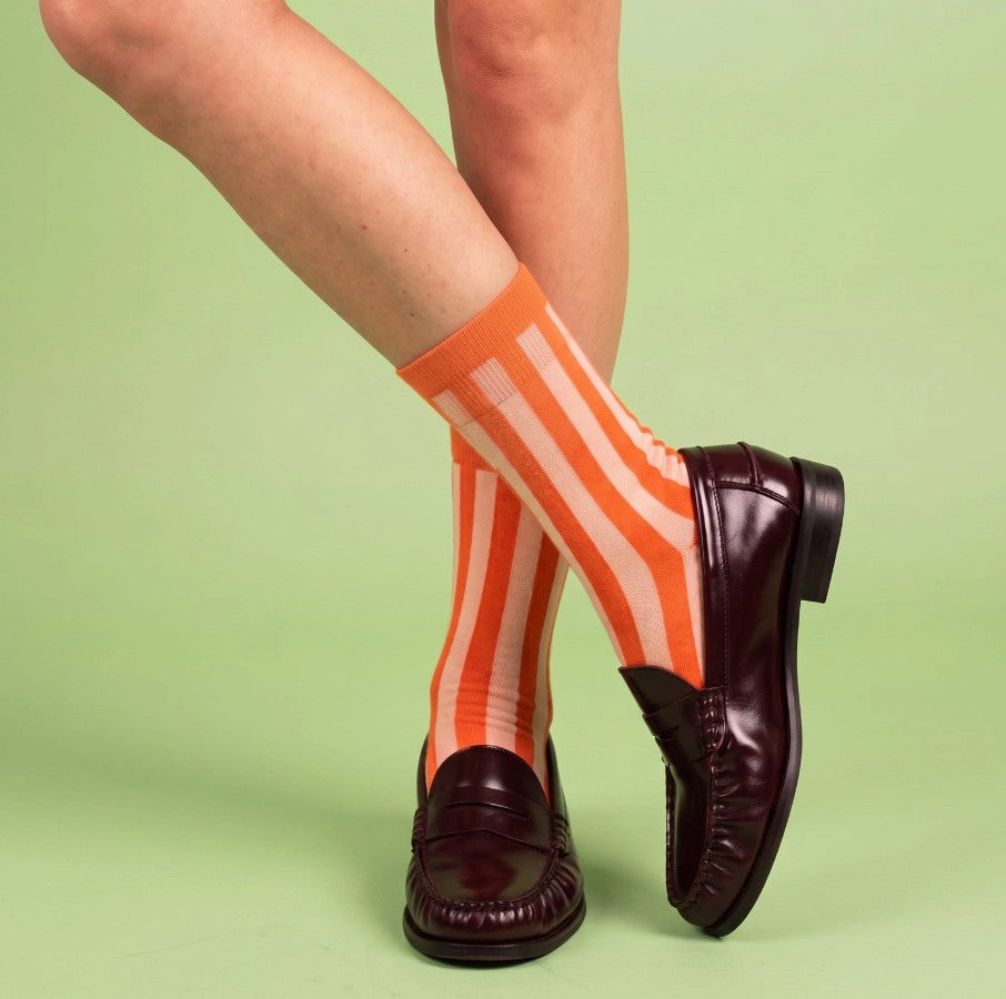 Chaussettes en bambou Retro Bellagio - Pamplemousse et pêche