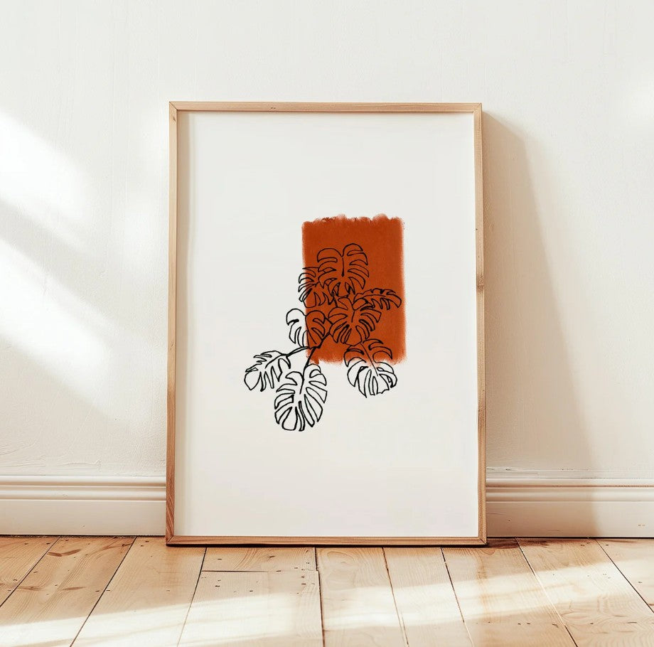 Affiche A2 Monstera lineart