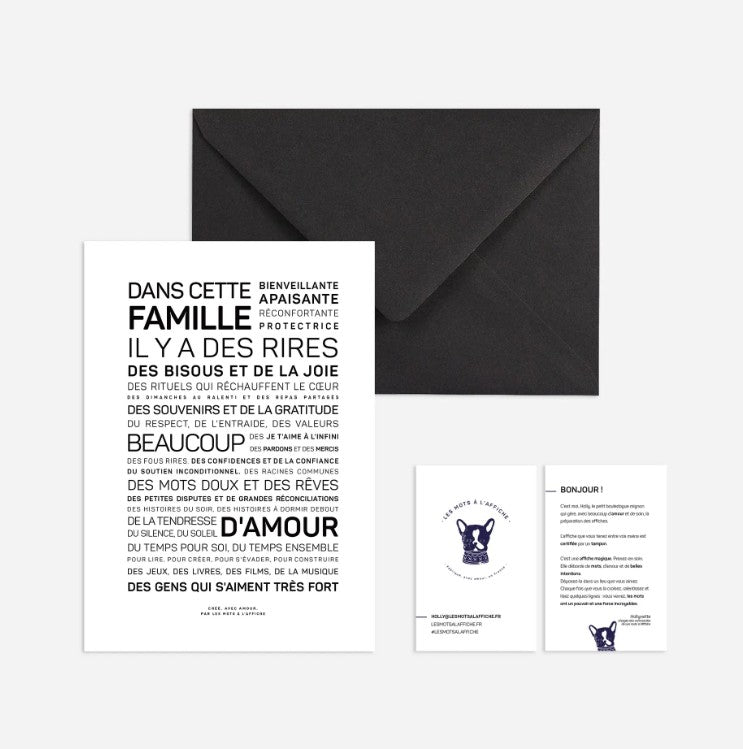 Carte postale avec enveloppe - Dans cette famille