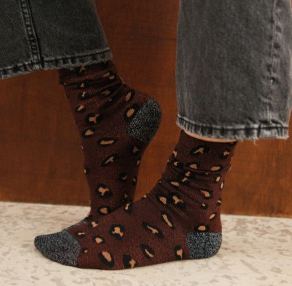 Chaussettes - Léopard Bronze