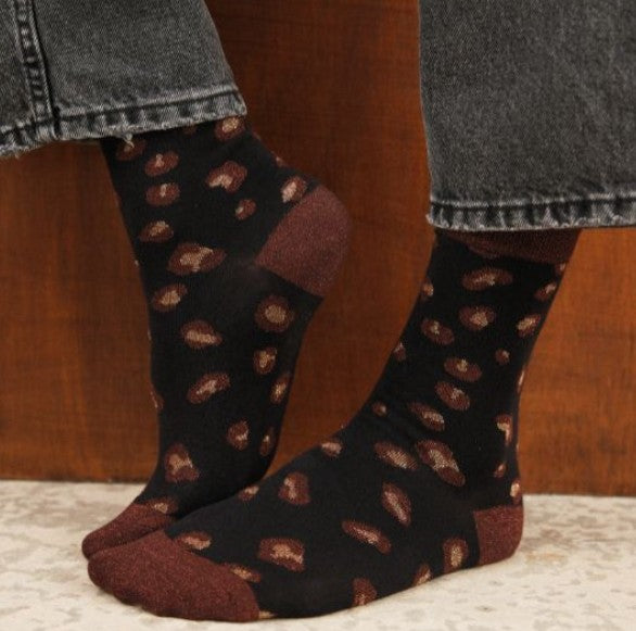 Chaussettes - Léopard Noir