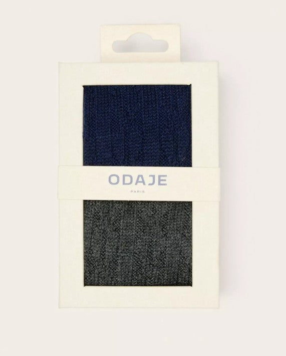 Pack de 2 chaussettes 40/42 - Torsades - Marine/gris