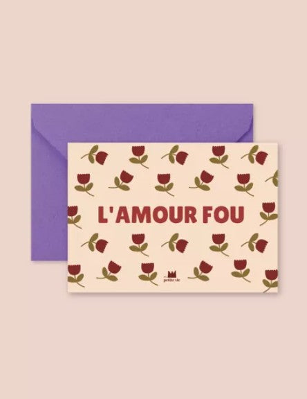 Carte avec enveloppe - Amour fou
