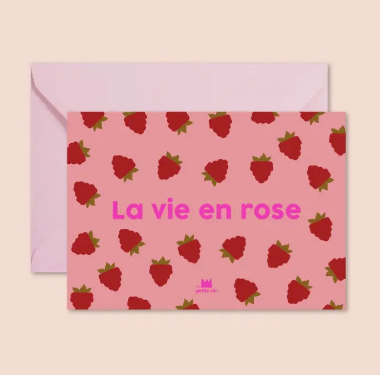 Carte avec enveloppe - La vie en rose