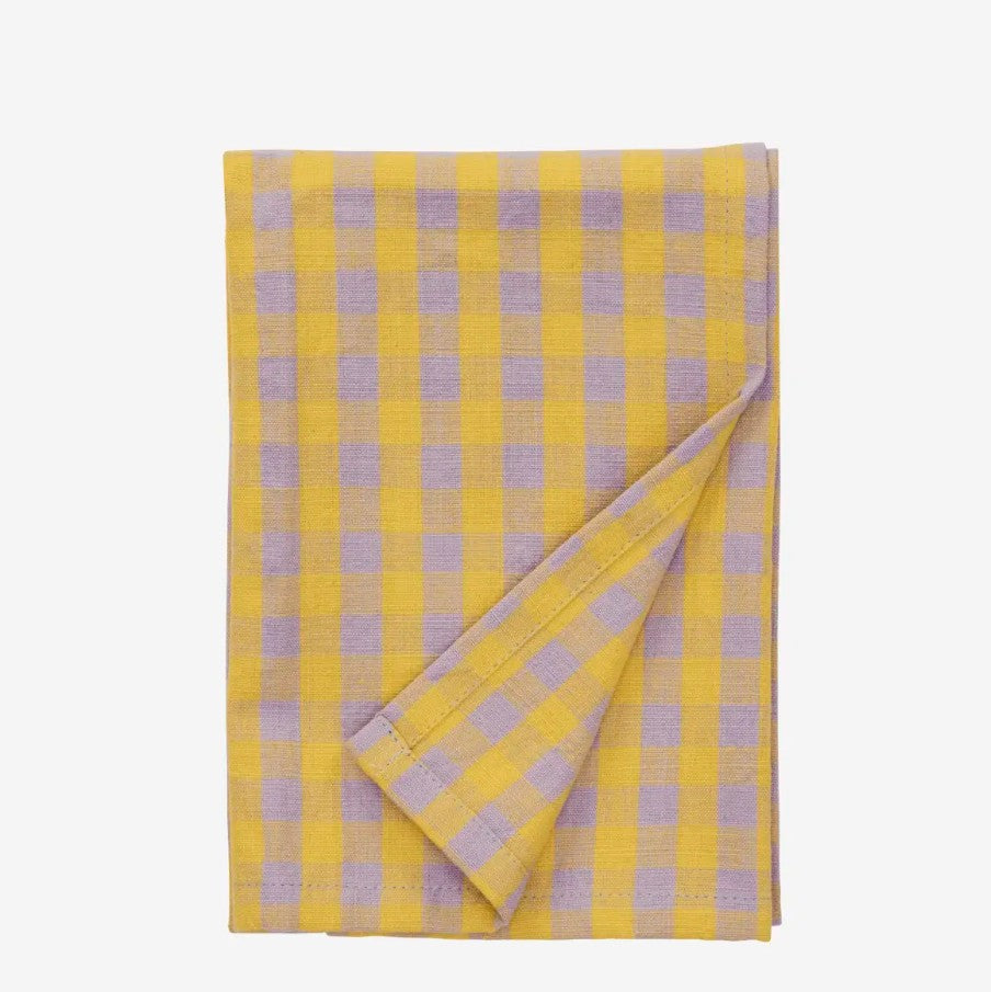 Essuie de vaisselle à carreaux - jaune/lilas - JOKT2803