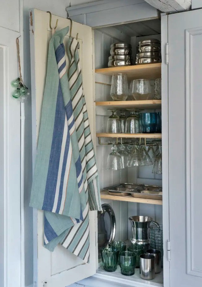 Essuie de vaisselle rayé - Sauge/bleu - JOKT5463