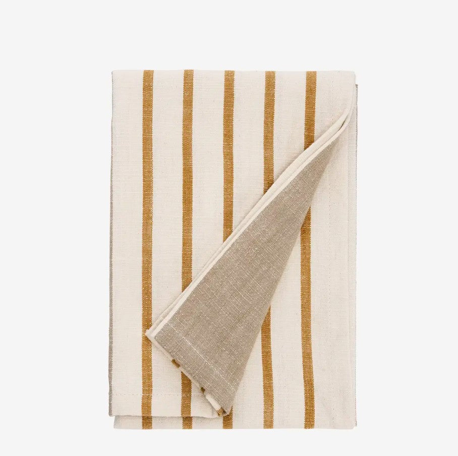 Essuie de vaisselle rayé - taupe/curry - JOKT5474