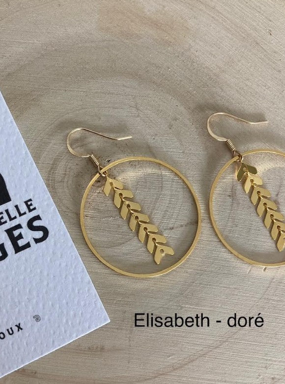 Boucle d'oreille en laiton-elisabeth-doré