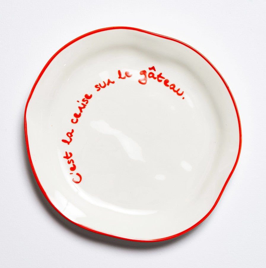 Assiette à message - C'est la cerise sur le gateau