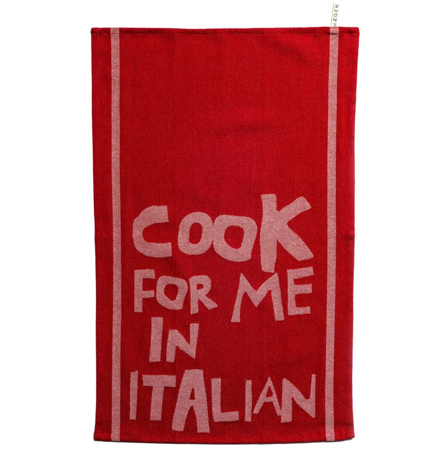 Torchon "Cook for me in italian" - Rouge