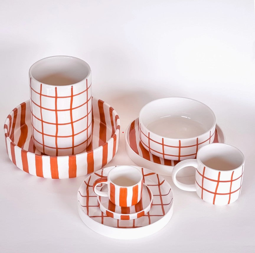 Mug Stripes - Cotto Orange