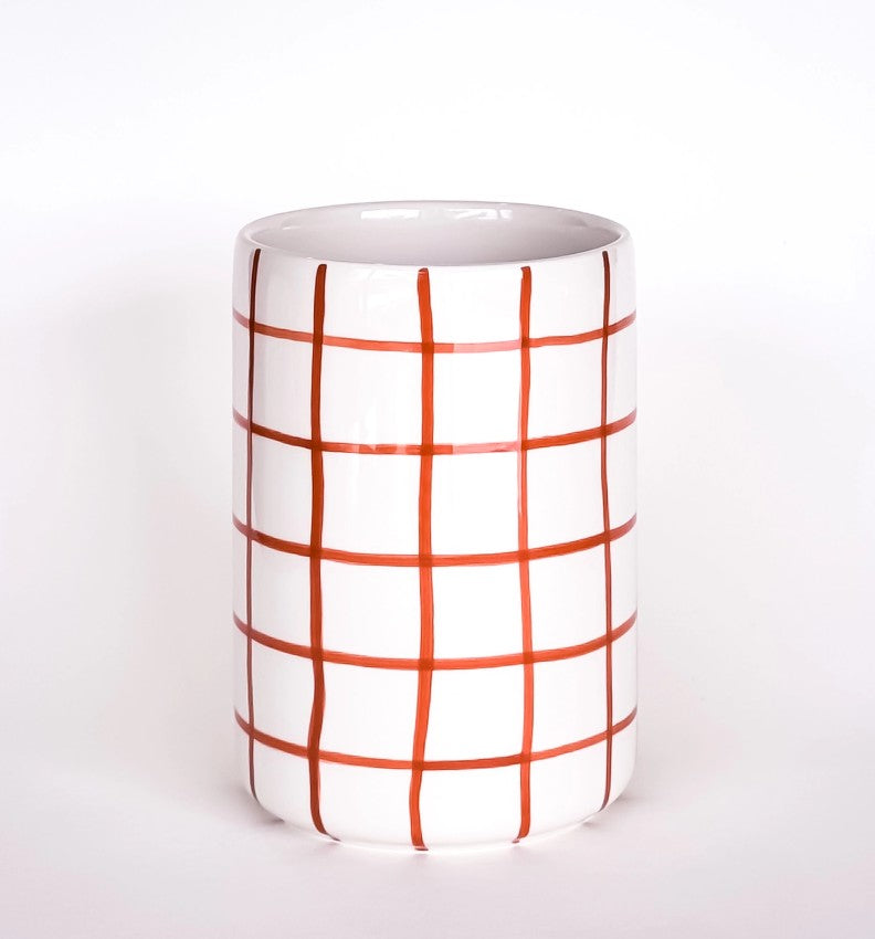 Vase Grid - Cotto Orange