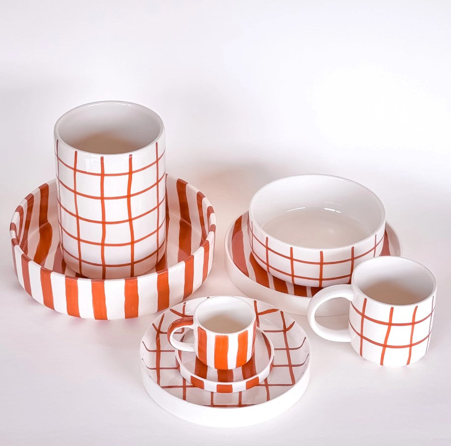 Vase Grid - Cotto Orange