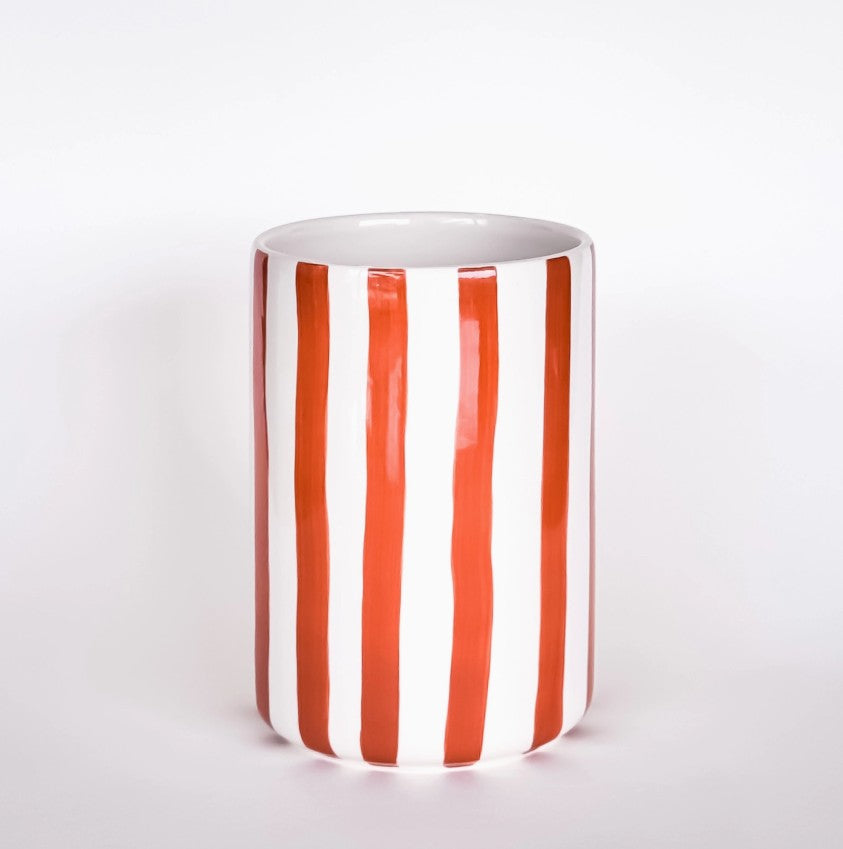 Vase Stripes - Cotto Orange