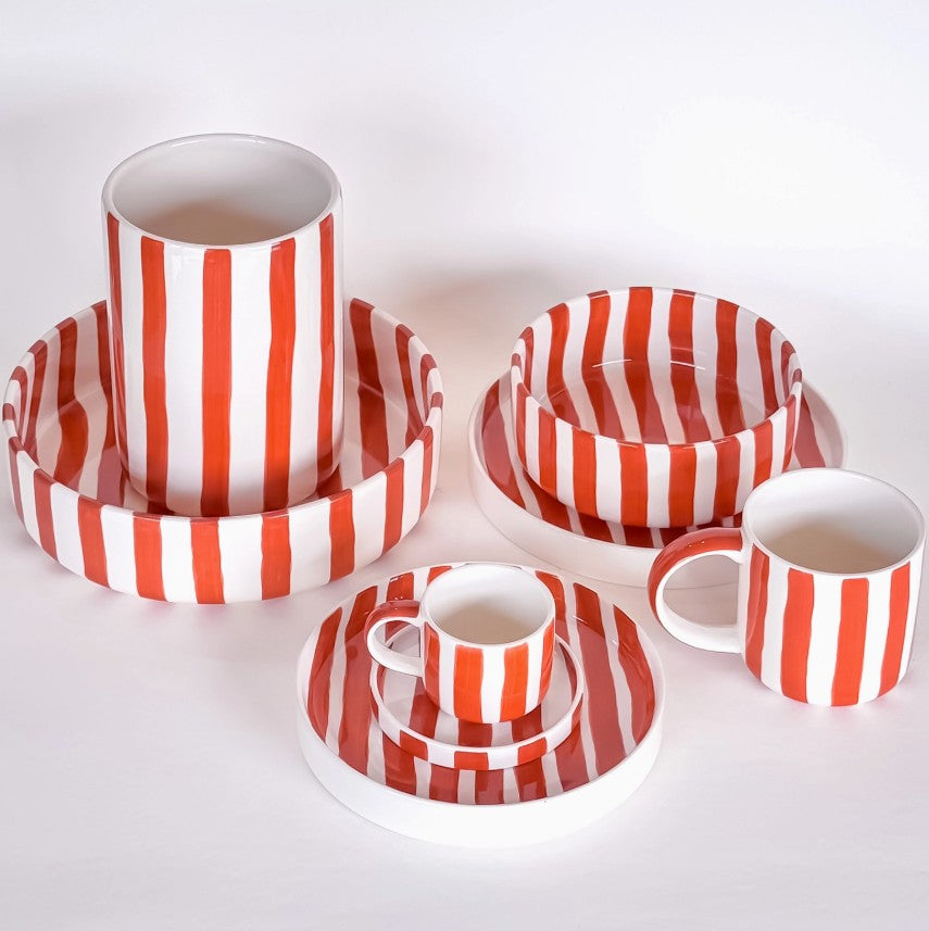 Vase Stripes - Cotto Orange