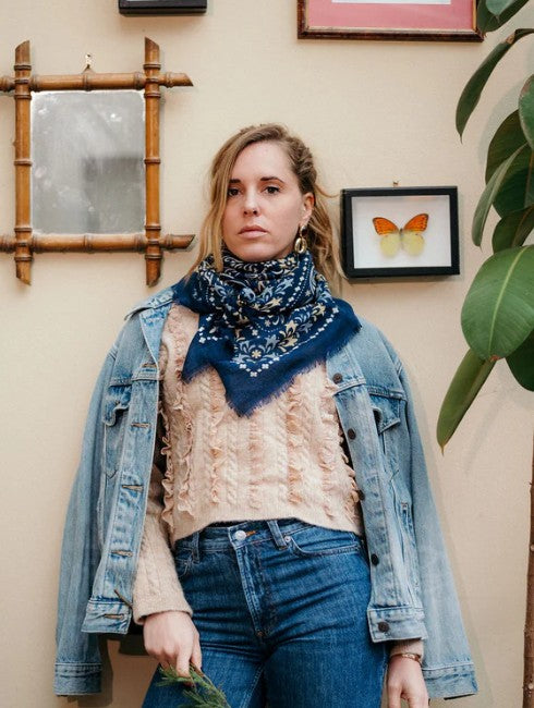 Foulard bandana laine/soie - faro