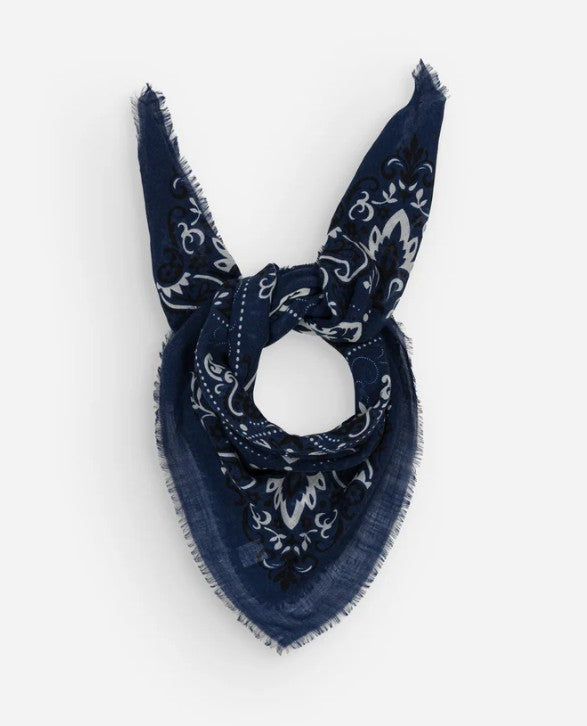 Foulard bandana laine/soie - navy