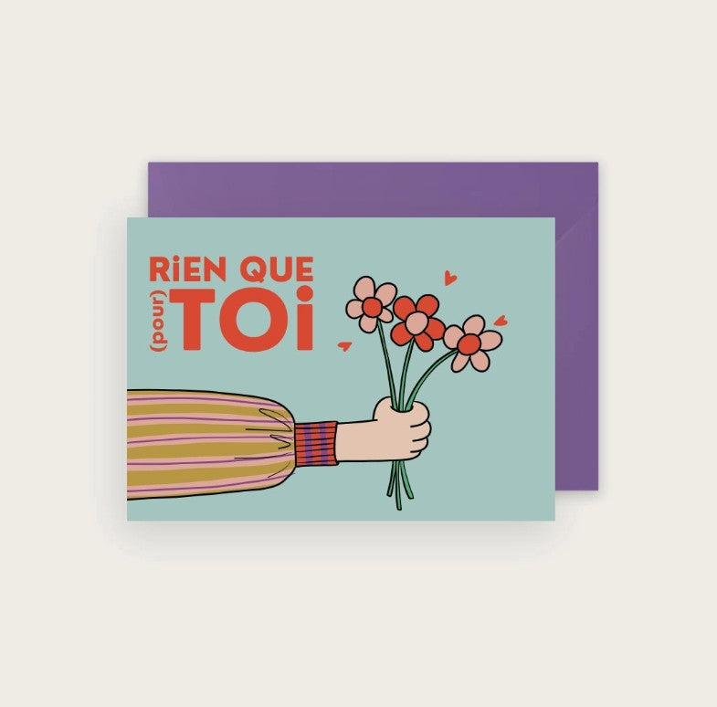 Carte avec enveloppe - Main rien que toi