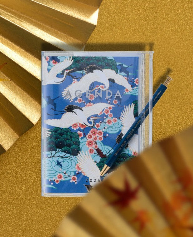 Agenda Japan Birds A5 2025-2026 - Blue