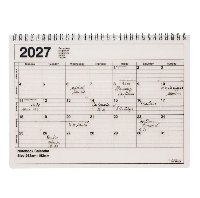 Notebook calendar 2027 M - Ivory