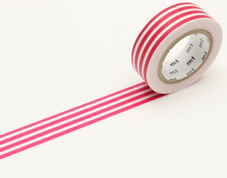 Masking tape - Lignes/biorder framboise - MT01D383RZ