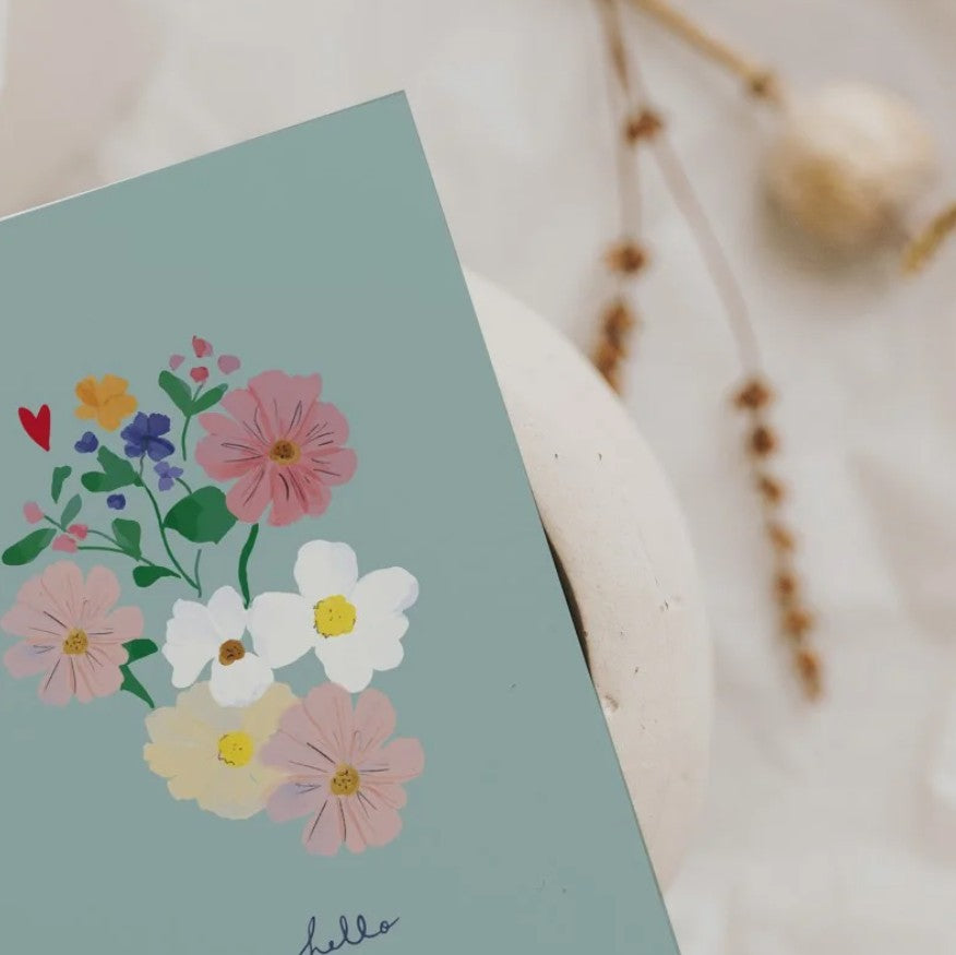 Carte double avec enveloppe - Danse des fleurs