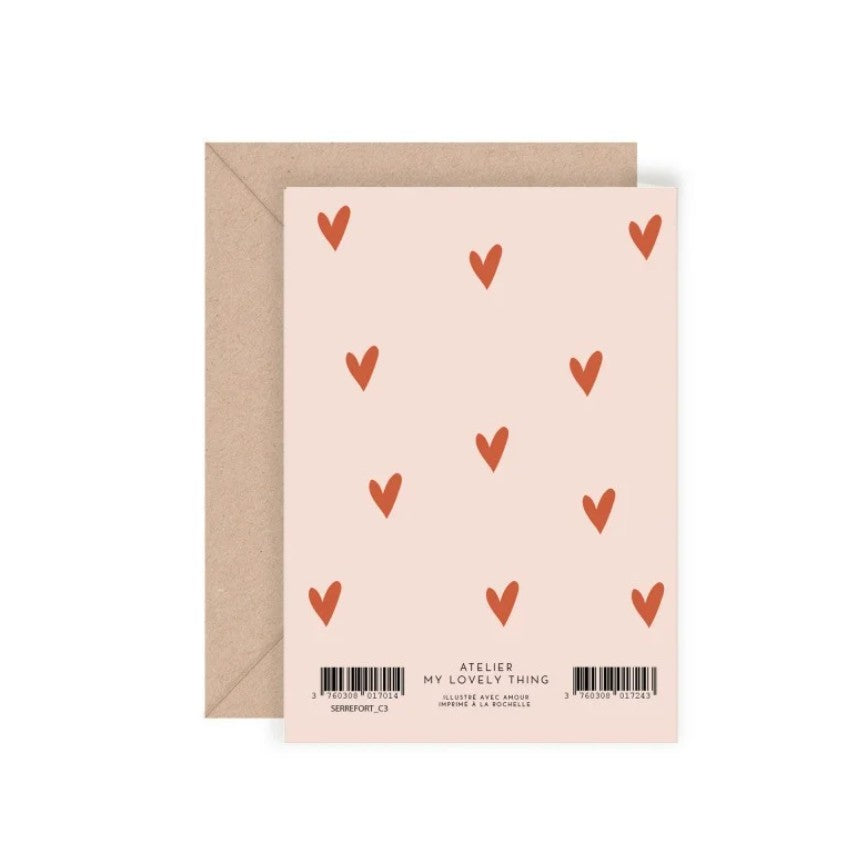 Carte double avec enveloppe - Serre moi fort