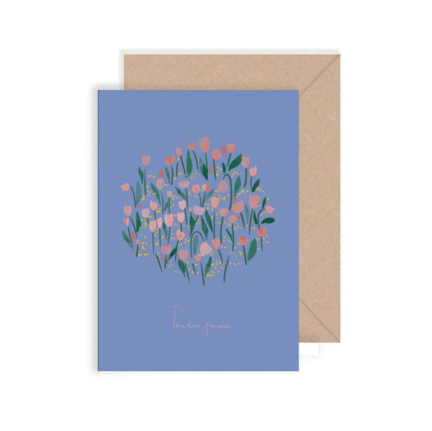 Carte double avec enveloppe - Tendre pensée