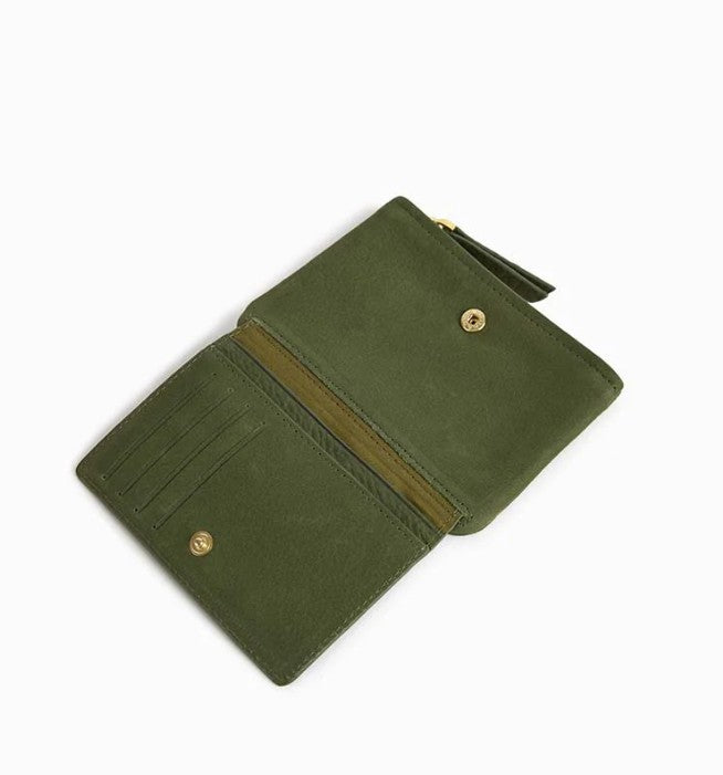 Portefeuille Soly - Olivier - Peau de pêche