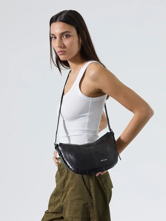 Sac Mini Rodéo - Noir glacé - Cuir glacé craquelé