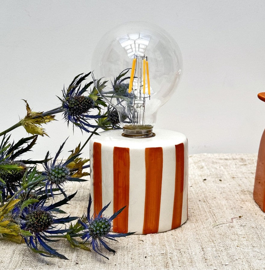 Lampe rayée - Orange