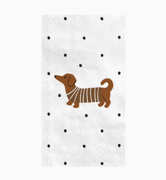 Serviettes en papier - Sausage Dog  - pack de 15 - 019557