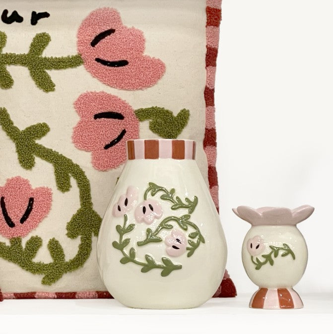 Vase - fleur rose - 019279