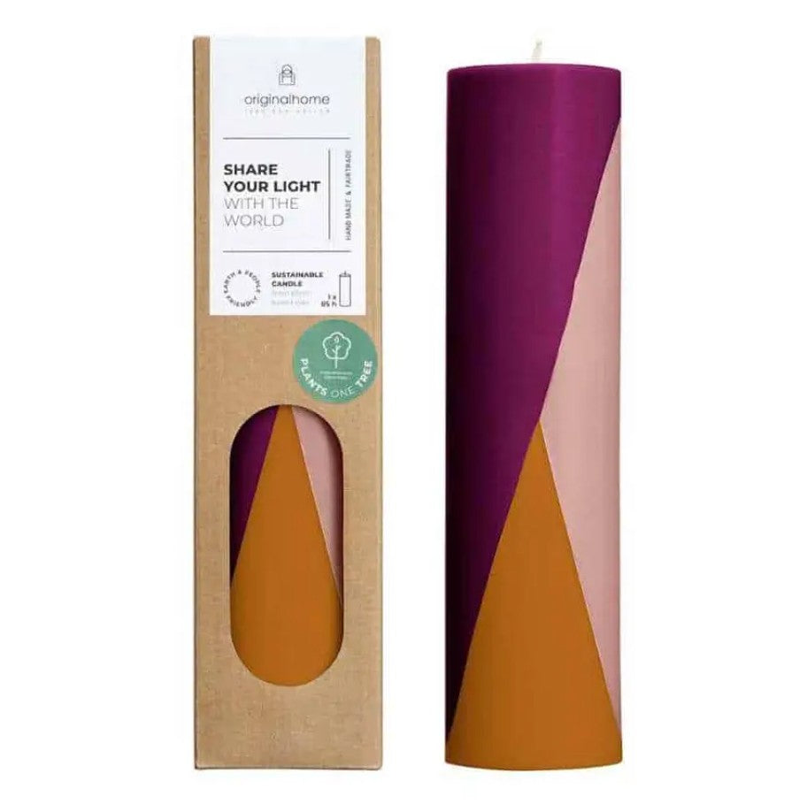 Bougie Pillar - Diagonale - Prune